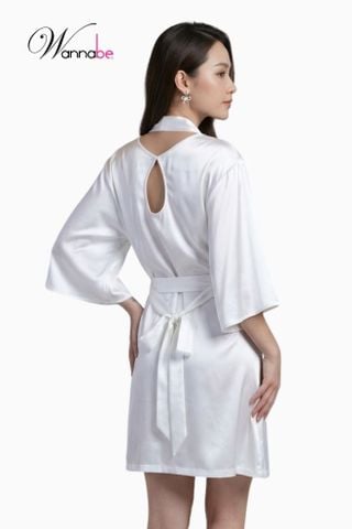 Áo choàng ngủ WANNABE KIS61 áo khoác ngủ dạng kimono khoét hình giọt nước ở vai lưng bắt mắt xinh xắn nữ tính