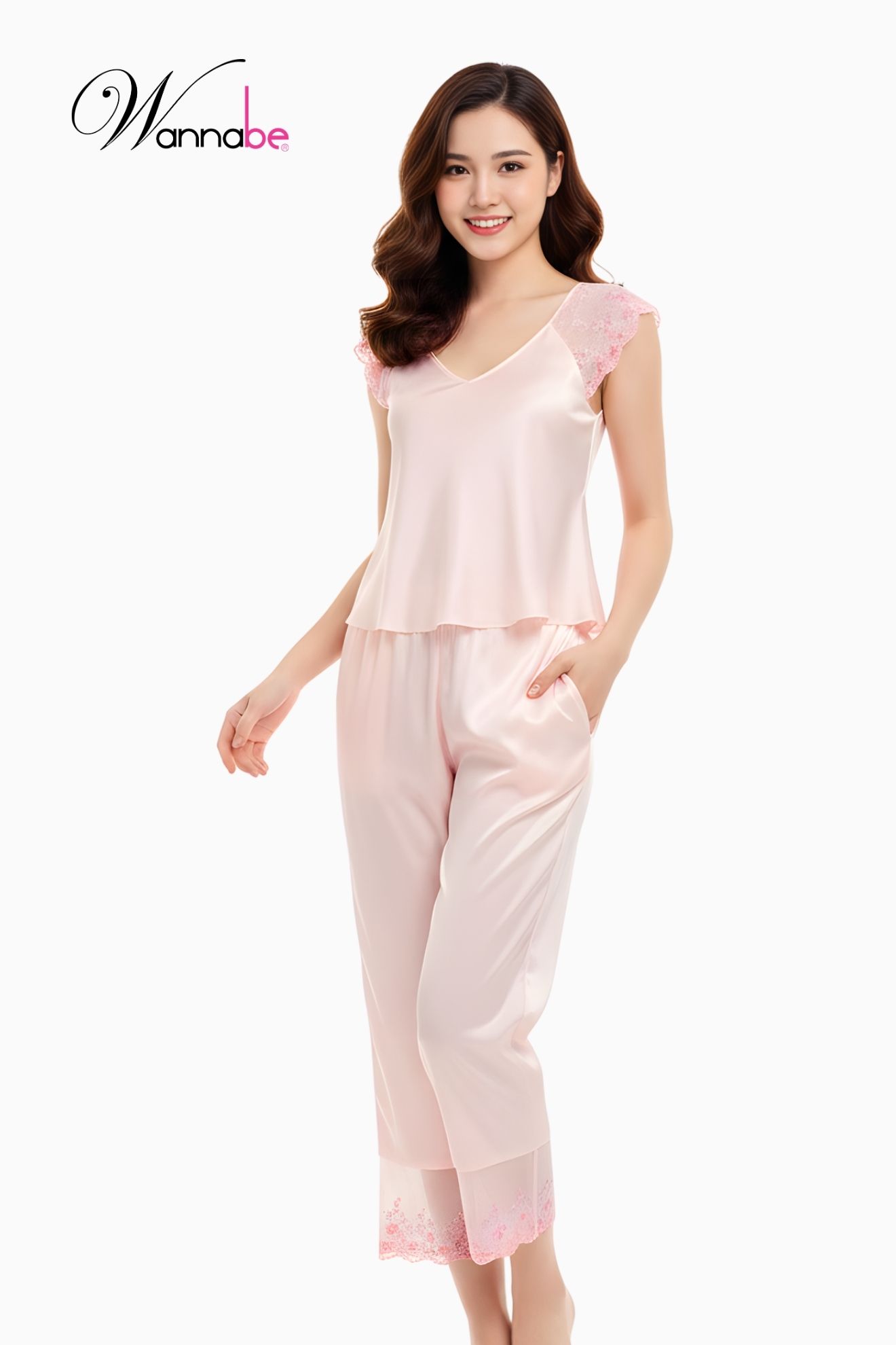 do bo mac nha phi lua wannabe bds06 do bo quan dai tay ao phoi ren hoa nhe nhang quy phai