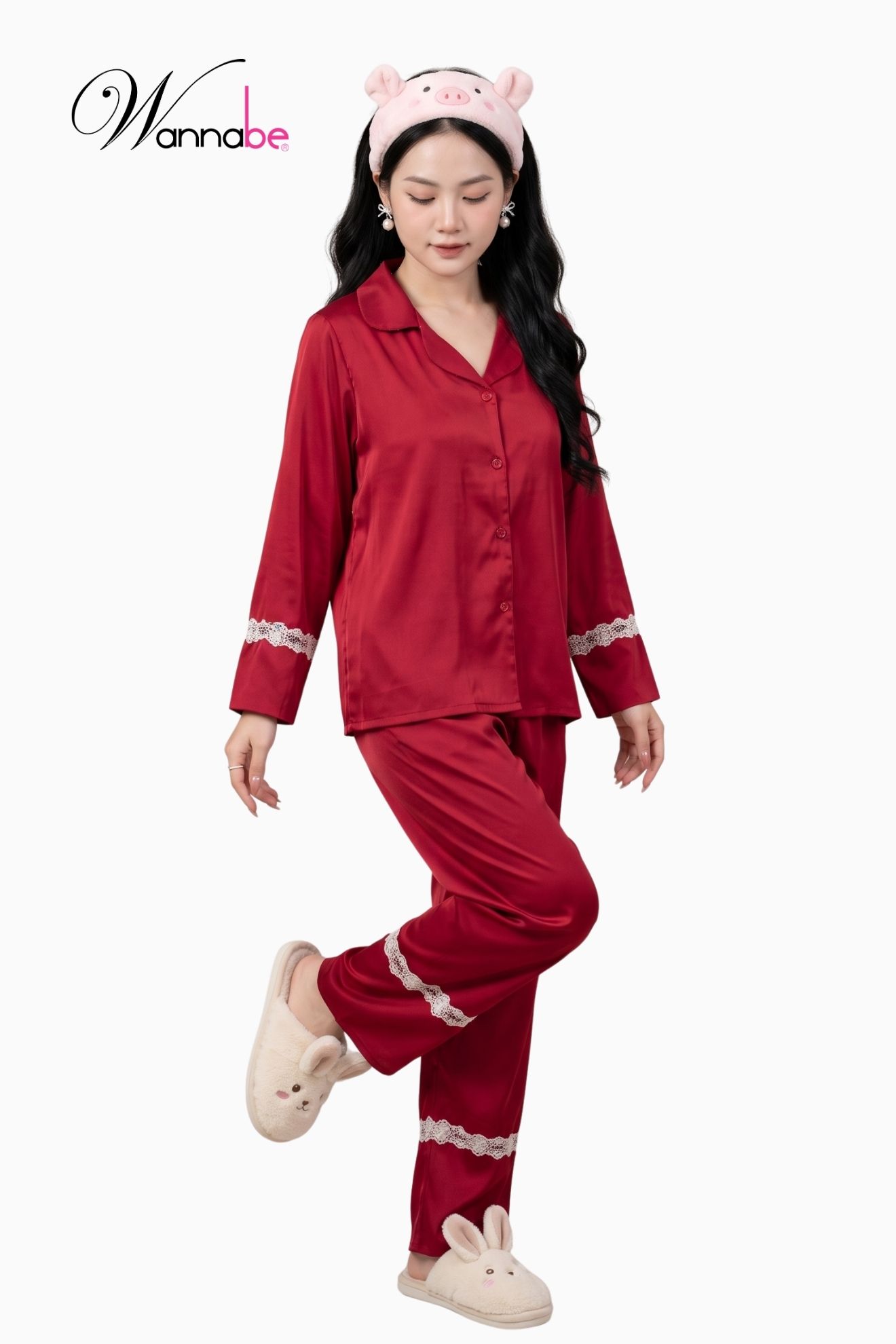 do bo mac nha pijama nu wannabe bds12 do bo quan dai tay dai phoi ren nho o lai sang trong
