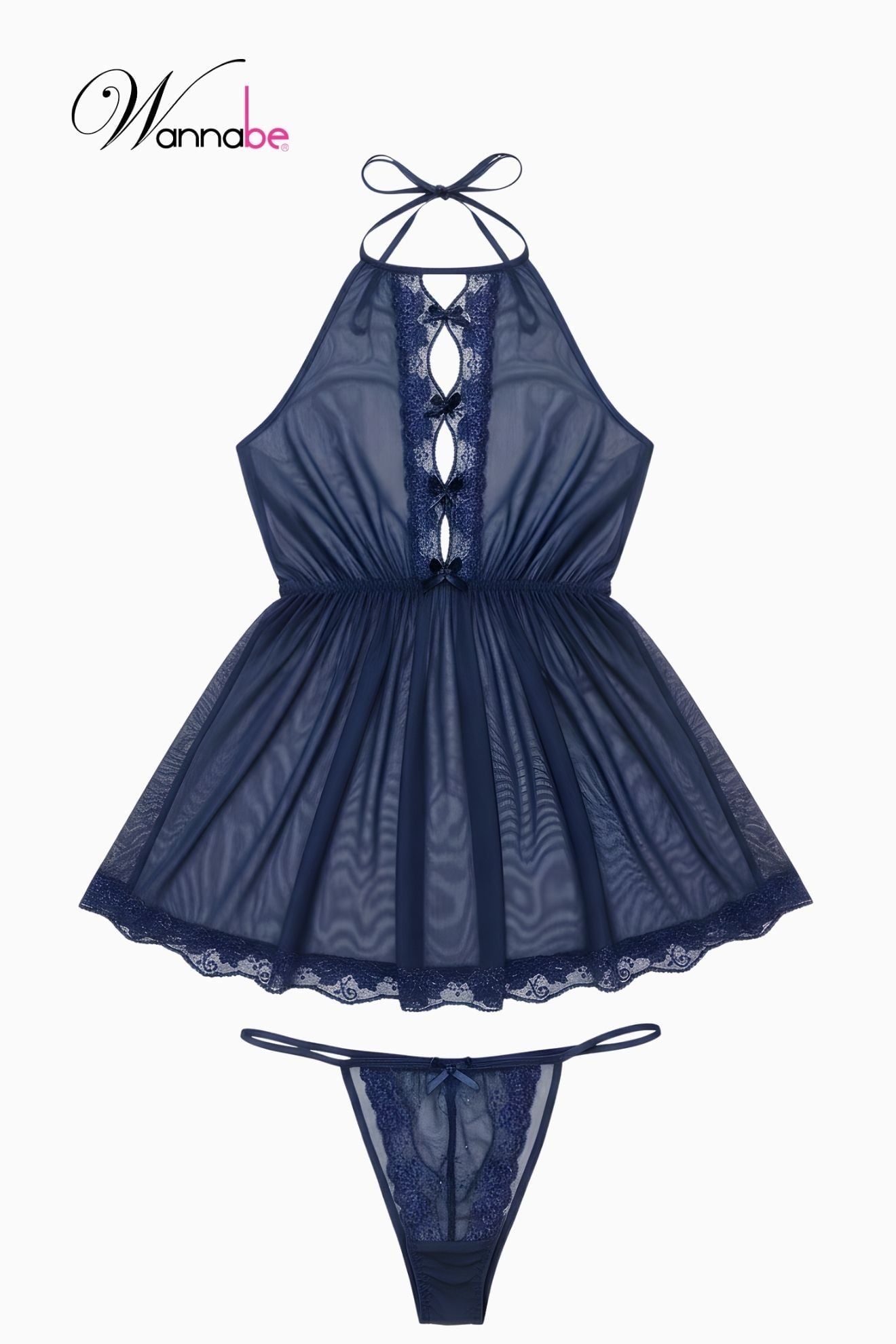  Váy ngủ sexy WANNABE DNC11 đầm ngủ lưới trong suốt xuyên thấu ánh nhìn giúp bạn gái khéo khoe hình thể xinh đẹp 