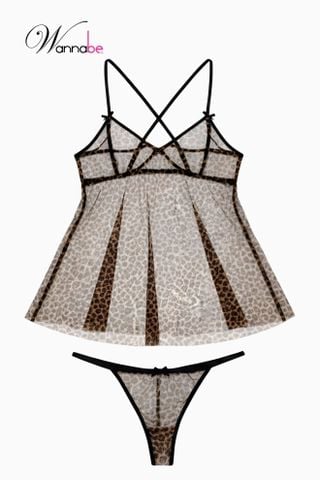 Đầm ngủ lưới WANNABE DNC15 váy ngủ mong manh trong suốt sexy khoe thân hình sexy gợi cảm của bạn gái TẶNG QUẦN ĐỒNG BỘ