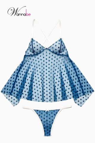 Đầm ngủ lưới WANNABE DNC15 váy ngủ mong manh trong suốt sexy khoe thân hình sexy gợi cảm của bạn gái TẶNG QUẦN ĐỒNG BỘ