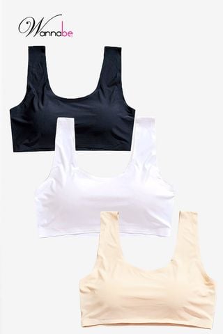 Combo 3 áo ngực WANNABE áo chíp không gọng chất su kiểu ba lỗ không gọng có mút không hằn cứng AL48S
