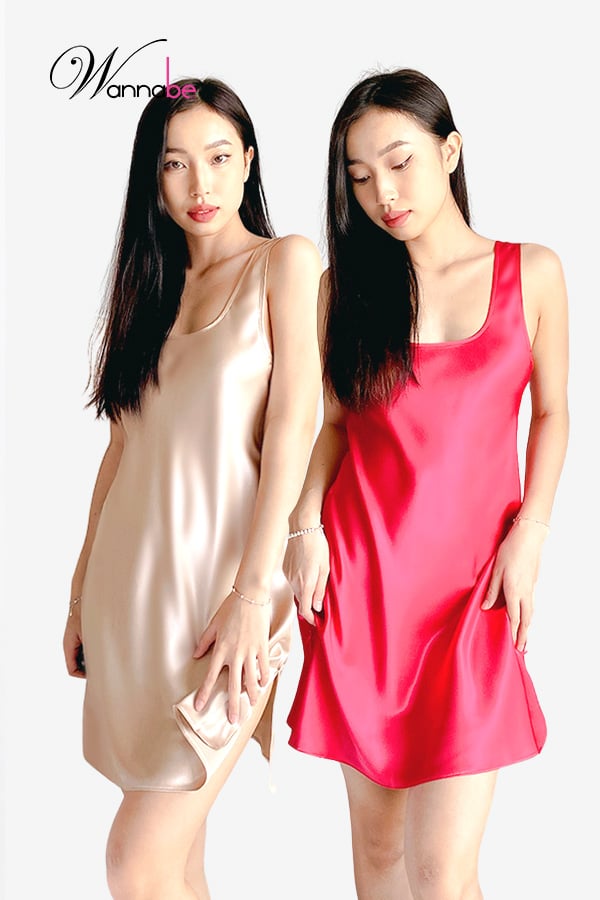 combo dns69 vay ngu lua wannabe dam ngu ban vai 4cm ket hop hoan hao cua thoai mai va sang trong