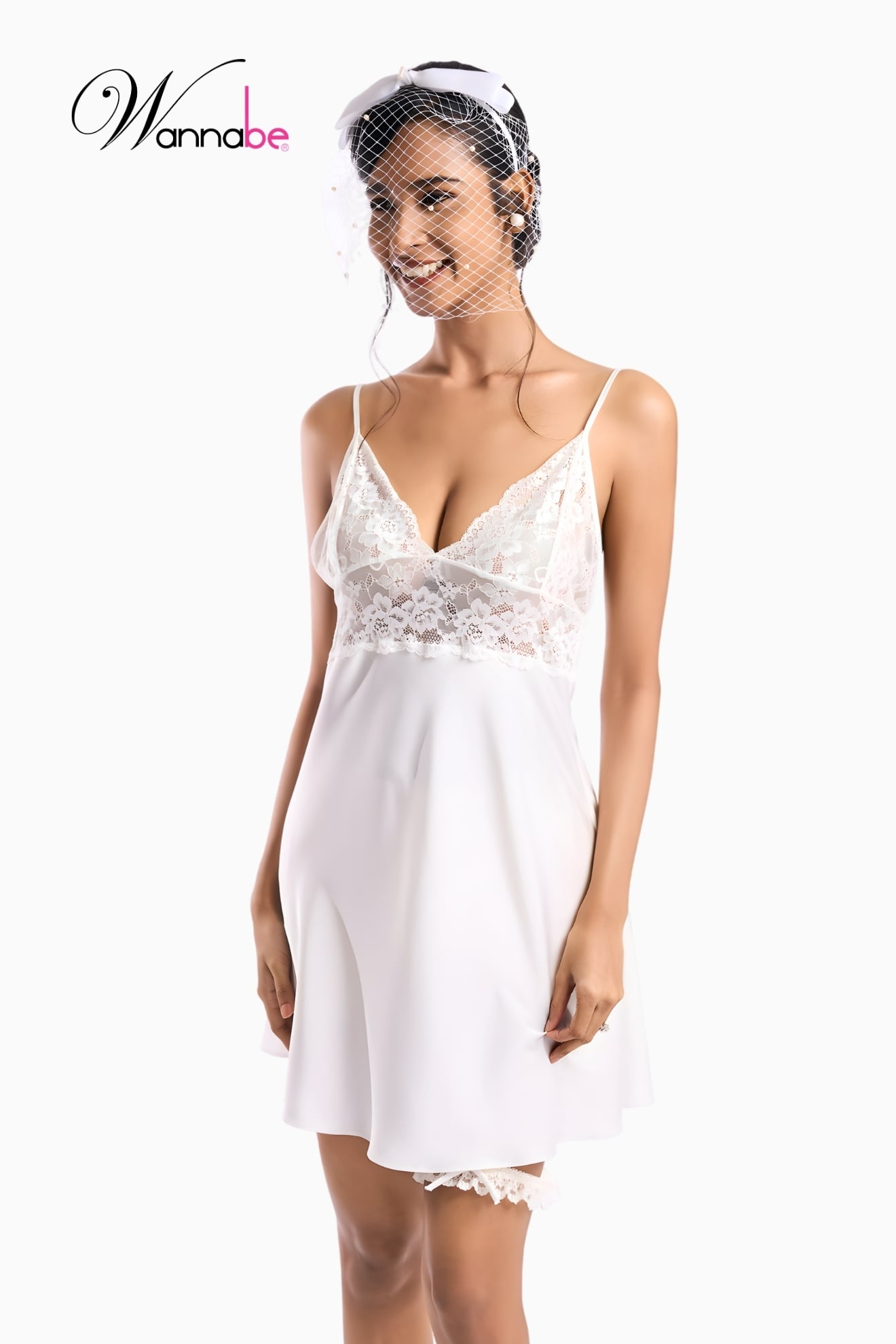 vay ngu lua latin ren 2 day co v sau wannabe bridal night dress dem tan hon cho co dau dnr01