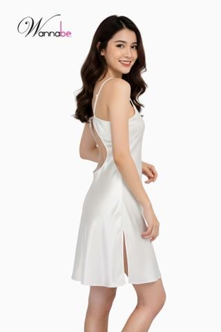 Đầm ngủ phi lụa cao cấp WANNABE DNS23 váy ngủ hai dây cut-out khoe lưng trần quyến rũ nữ tính