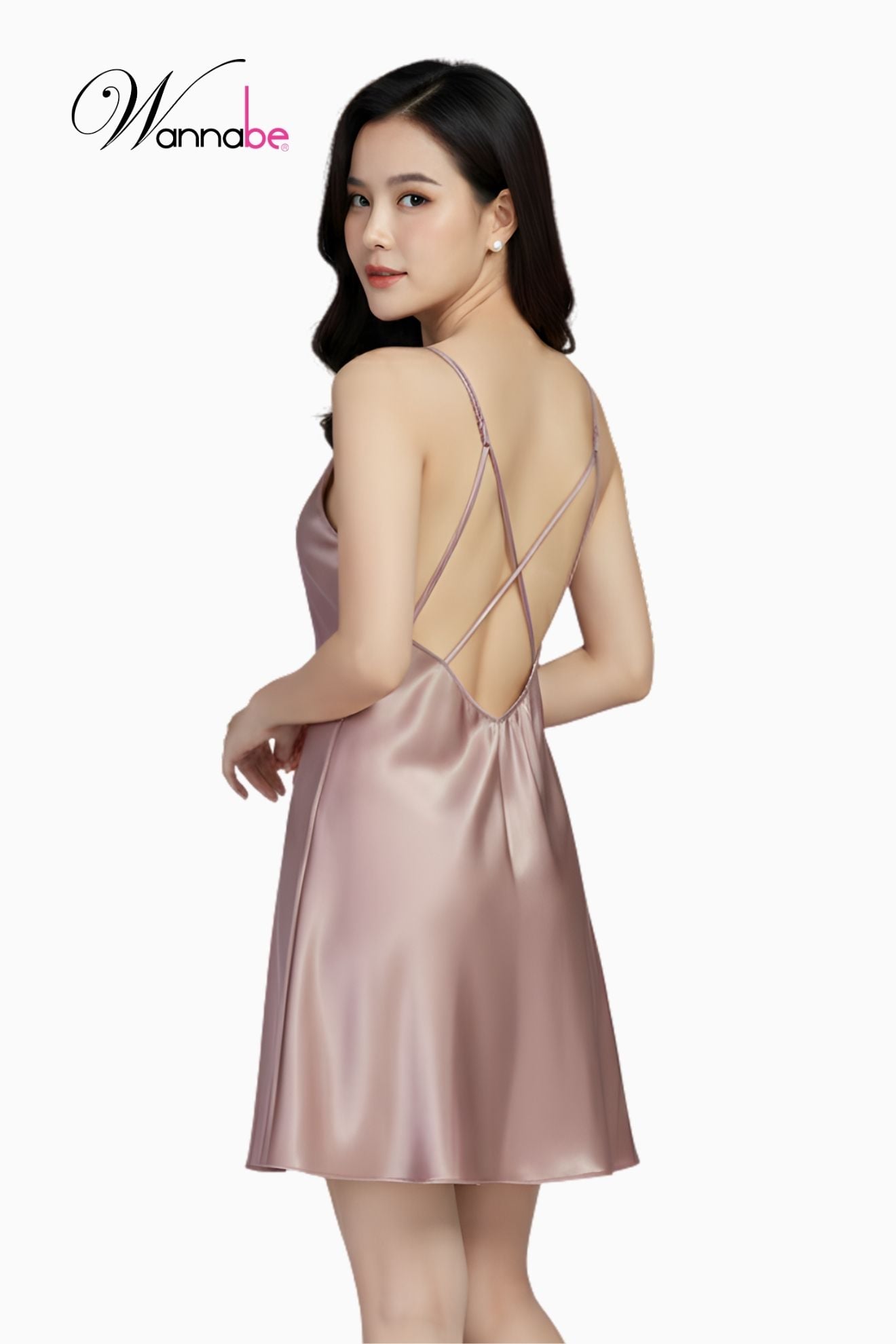 dam ngu phi lua cao cap wannabe dns50 vay ngu hai day cut out lung trang tri 4 day hinh chu m khoe eo quyen ru goi cam