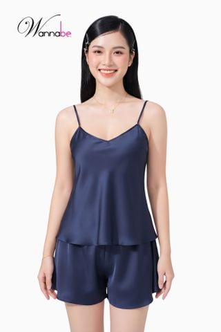 Đồ bộ mặc nhà WANNABE BS612 đồ bộ quần sọt áo 2 dây kiểu basic đơn giản thoải mái chăm sóc giấc ngủ