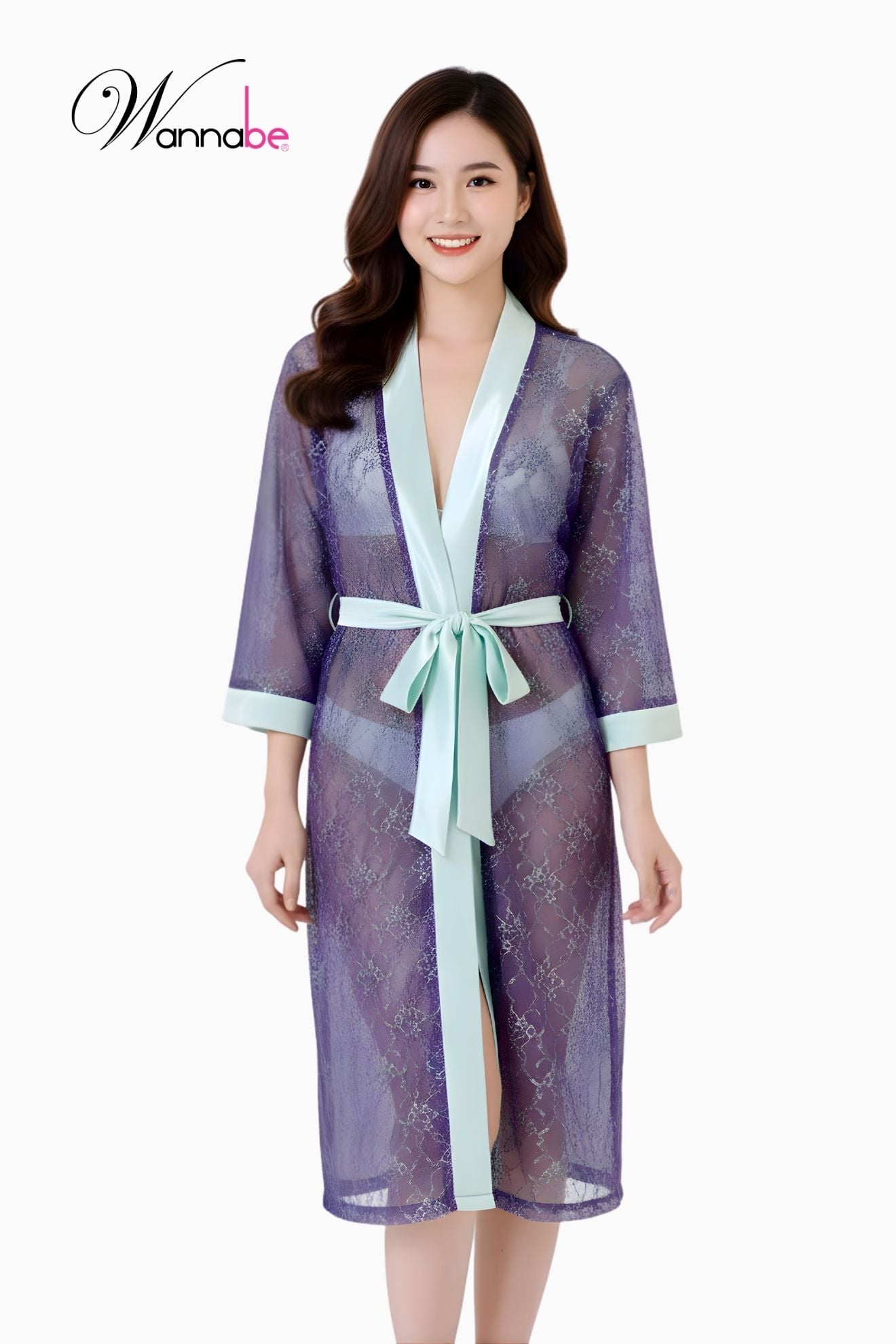 ao choang ngu wannabe ki625 ao khoat ren hoa trong suot xuyen thau khoe body chuan dep cua ban gai