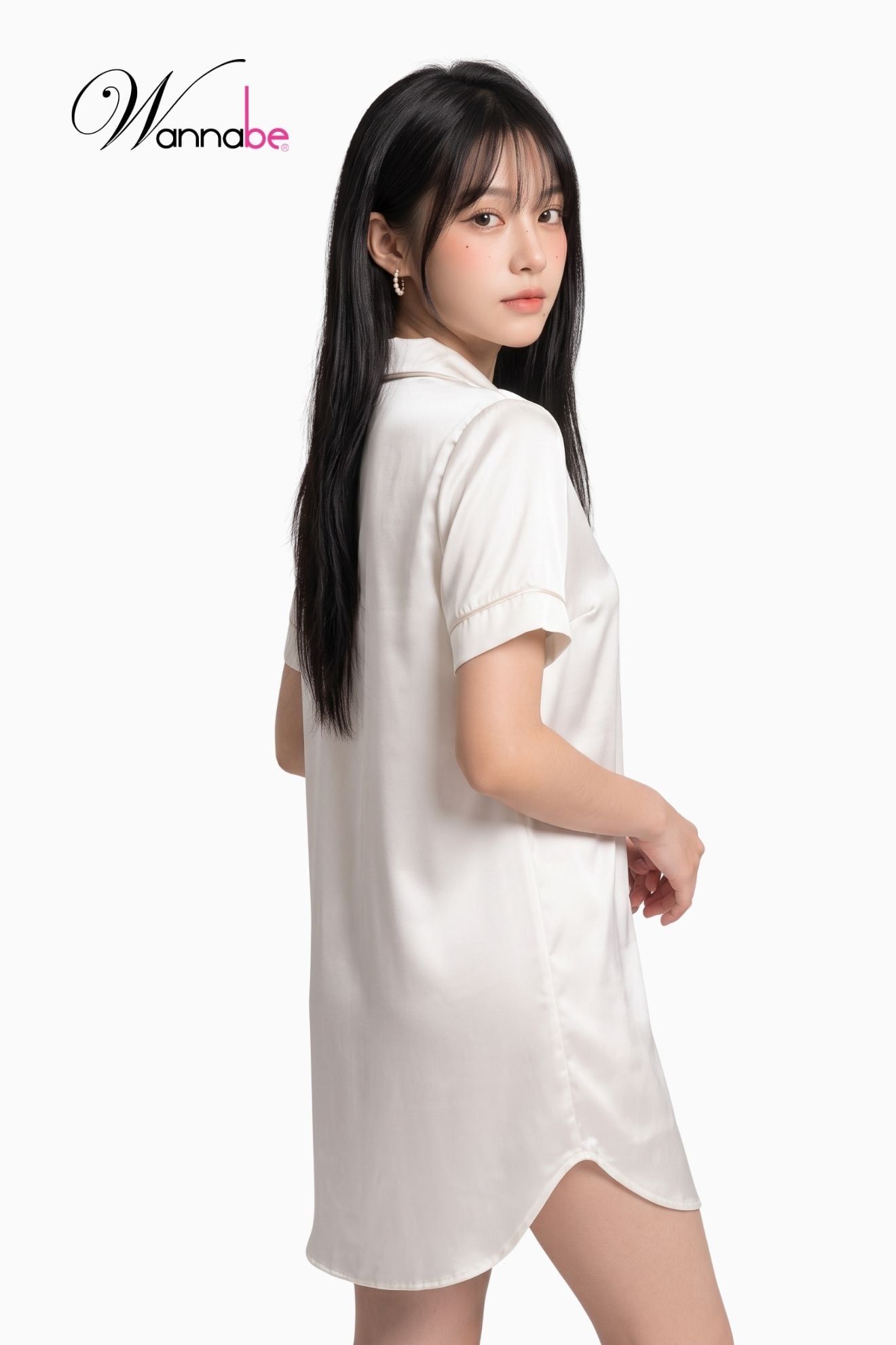  Đầm ngủ DN611 pyjama lụa WANNABE váy ngủ dáng suông lịch sự sang trọng thoải mái sống mãi thời gian 