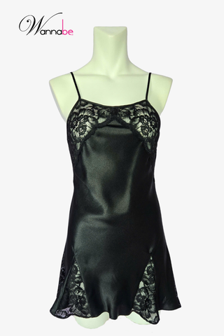 Đầm ngủ WANNABE DNS21 váy ngủ phối ren cúp ngực lưng lai tạo độ trong suốt quyến rũ gợi cảm cho người mặc