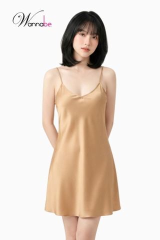 Đầm ngủ lụa WANNABE DN612 váy ngủ tối giản, 2 dây êm dịu thỏai mái, trẻ trung chăm sóc làn da, nâng niu giấc ngủ của bạn
