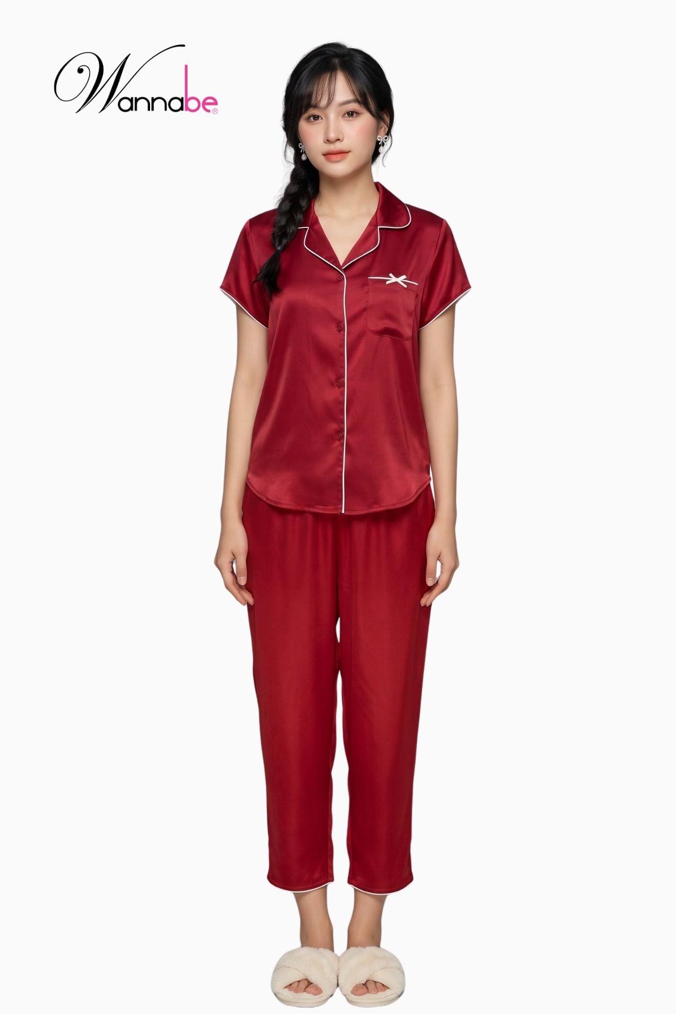 do bo mac nha wannabe bd30p pijama nu quan dai vien lai don gian tre trung
