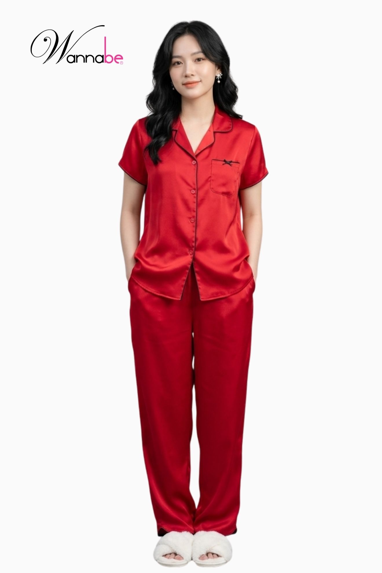 do bo mac nha wannabe bd30p pijama nu quan dai vien lai don gian tre trung