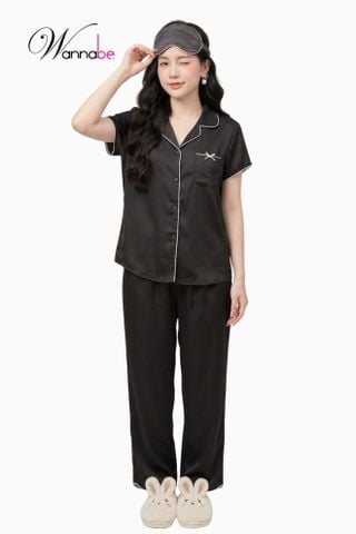 Đồ bộ mặc nhà Wannabe BD30P Pijama nữ quần dài viền lai đơn giản trẻ trung