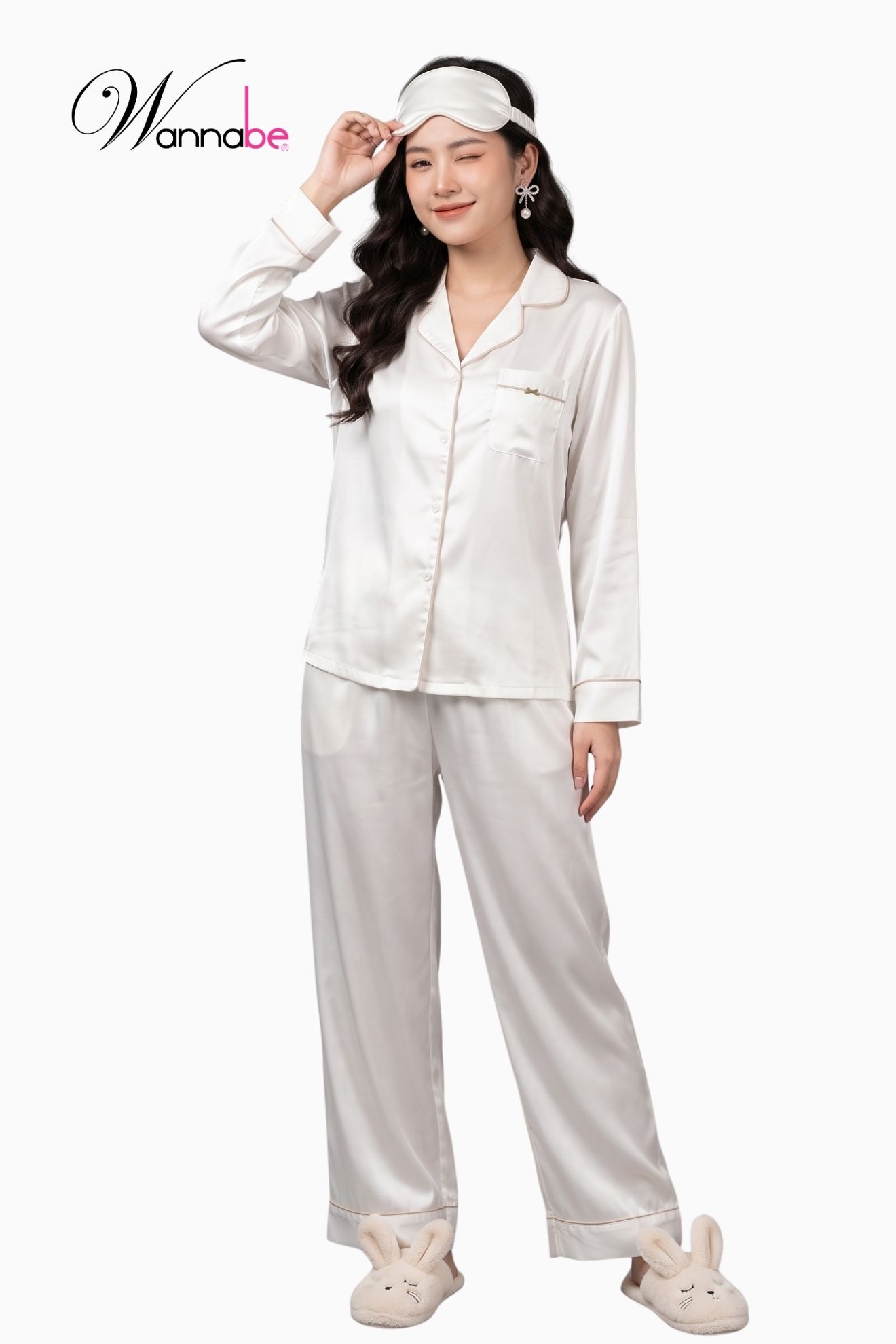 do bo mac nha wannabe bd30p pijama nu quan dai vien lai don gian tre trung