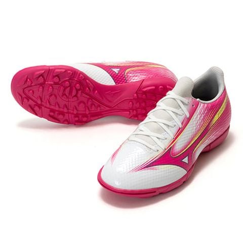 Giày đá bóng cỏ nhân tạo Mizuno Alpha III Select AS TF Blazing Flair - White/Fuchsia Purple KIDS P1GE266564