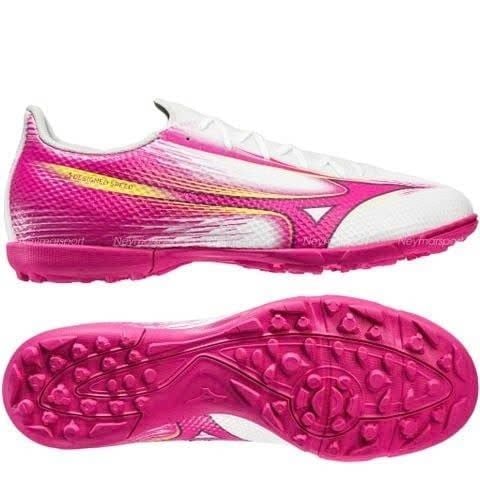 Giày đá bóng cỏ nhân tạo Mizuno Alpha III Select AS TF Blazing Flair - White/Fuchsia Purple P1GD266564