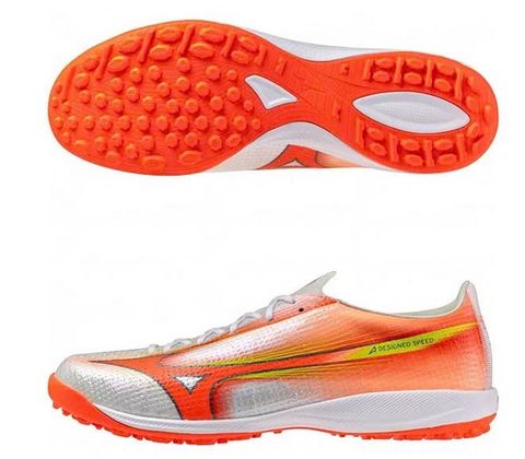 Giày đá bóng cỏ nhân tạo Mizuno Alpha III ELITE TF Prism White - White/Lava Orange/Evening Primrose P1GD266254
