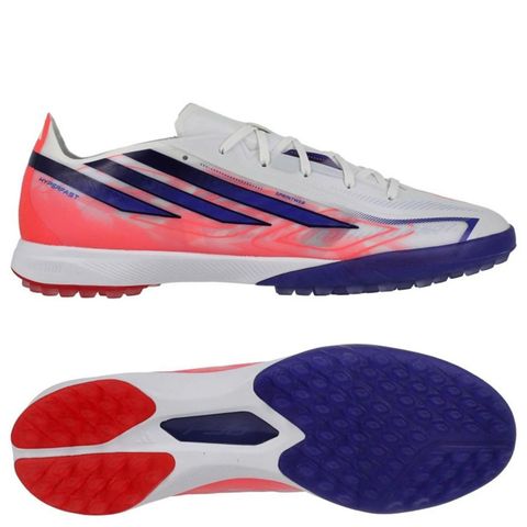 Giày đá bóng cỏ nhân tạo Adidas F50 Hyperfast Pro TF Chaos vs Control - Footwear white/Solar Purple/Solar Turbo KJ6092