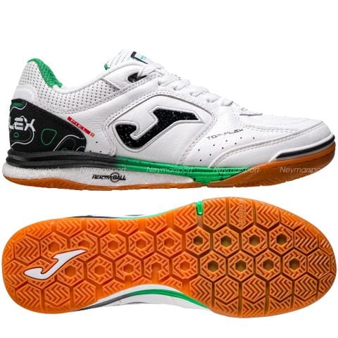 Giày đá bóng Futsal Joma Top Flex Rebound 2632 - White/Black/Green TORW2632IN