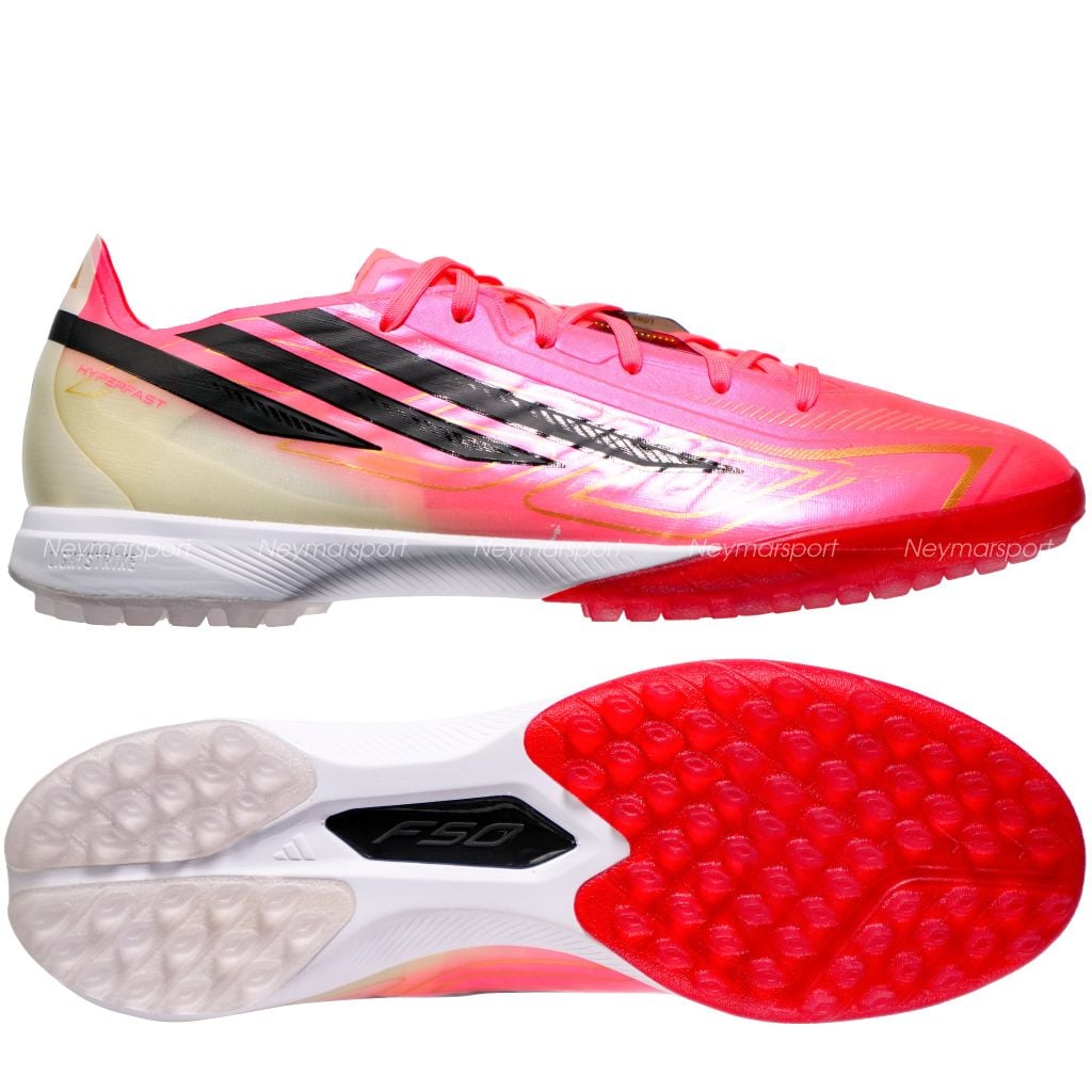 Giày bóng đá cỏ nhân tạo adidas F50 Hyperfast Pro TF Road to Glory - Solar Turbo/Core Black/Gold Metallic IH4567