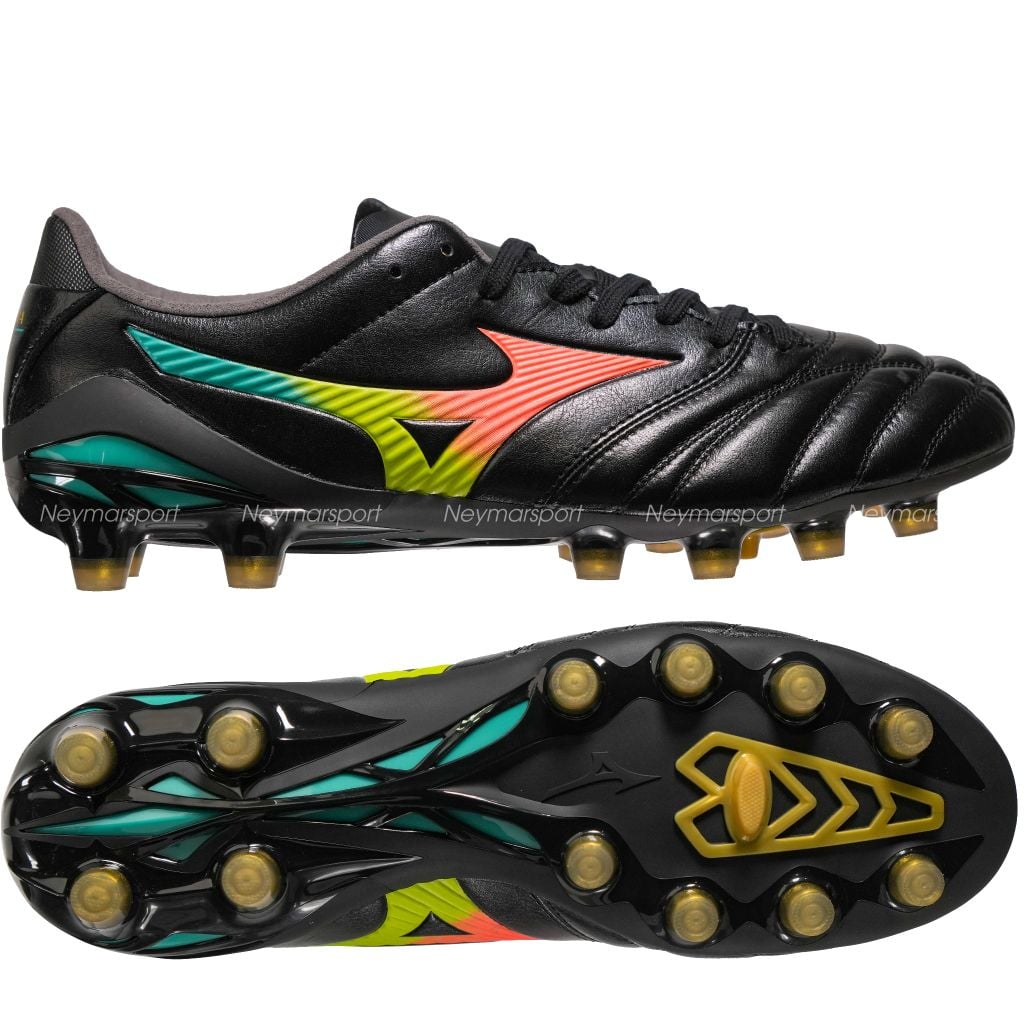 Giày đá bóng cỏ tự nhiên Mizuno Morelia Neo V Pro FG Bright Black - Black/Lava Orange/Arcadia P1GA268400