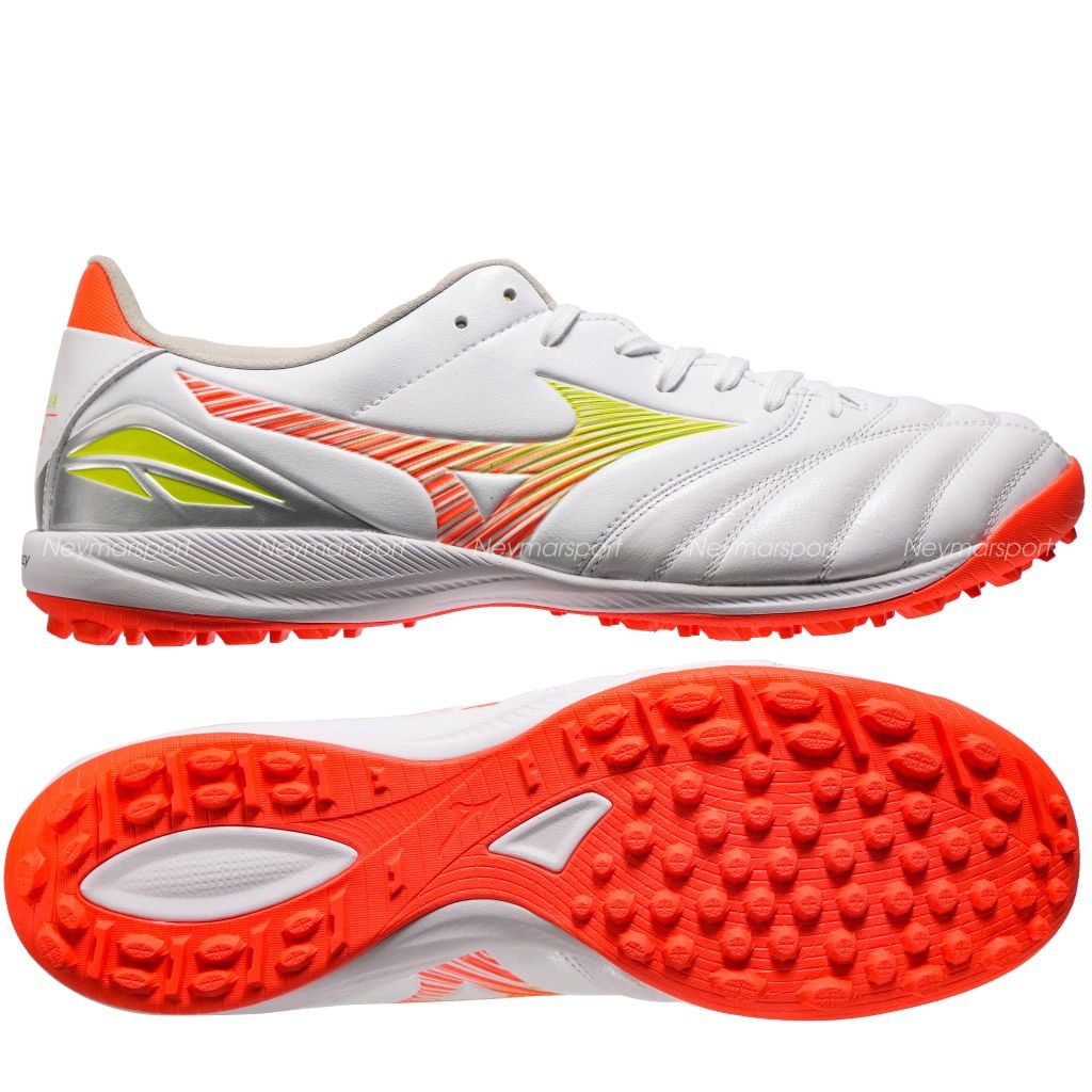 Giày đá bóng cỏ nhân tạo Mizuno Morelia Neo V Pro TF Prism White - White/Evening Primrose/Lava Orange P1GD268454