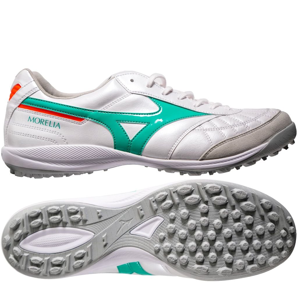 Giày đá bóng cỏ nhân tạo Mizuno Morelia Sala MADE IN JAPAN AS TF Prism White - White/Arcadia/Lava Orange Q1GB260235