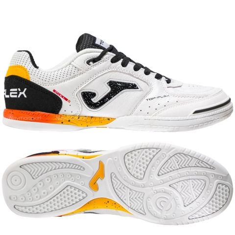 Giày đá bóng Futsal Joma Top Flex 2602 IN - White/Black/Orange TOPS2632IN