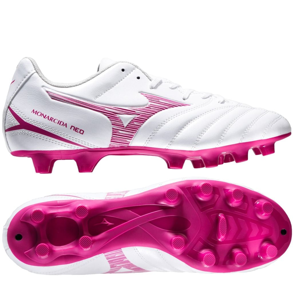 Giày đá bóng cỏ tự nhiên Mizuno Monarcida Neo III Select FG Blazing Flair - White/Fuchsia Purple P1GA262564