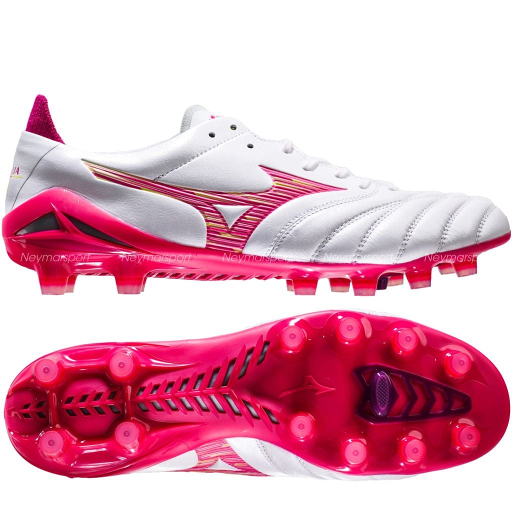 Giày đá bóng cỏ tự nhiên Mizuno Morelia Neo IV Elite FG Blazing Flair - White/Fuchsia Purple P1GA263264