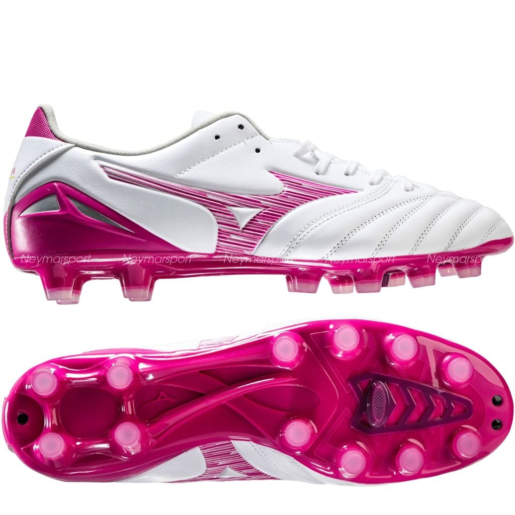 Giày đá bóng cỏ tự nhiên Mizuno Morelia Neo IV Pro FG Blazing Flair - White/Fuchsia Purple P1GA263464