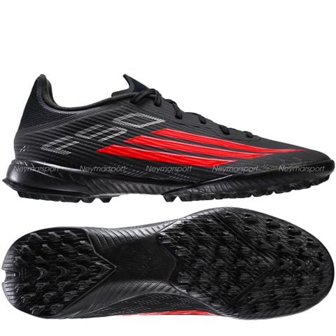 Giày đá bóng cỏ nhân tạo Adidas F50 League TF Black Pack - Black/Lucid Red JR8977