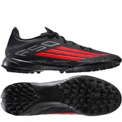 Giày đá bóng cỏ nhân tạo Adidas F50 League TF Black Pack - Black/Lucid Red JR8977