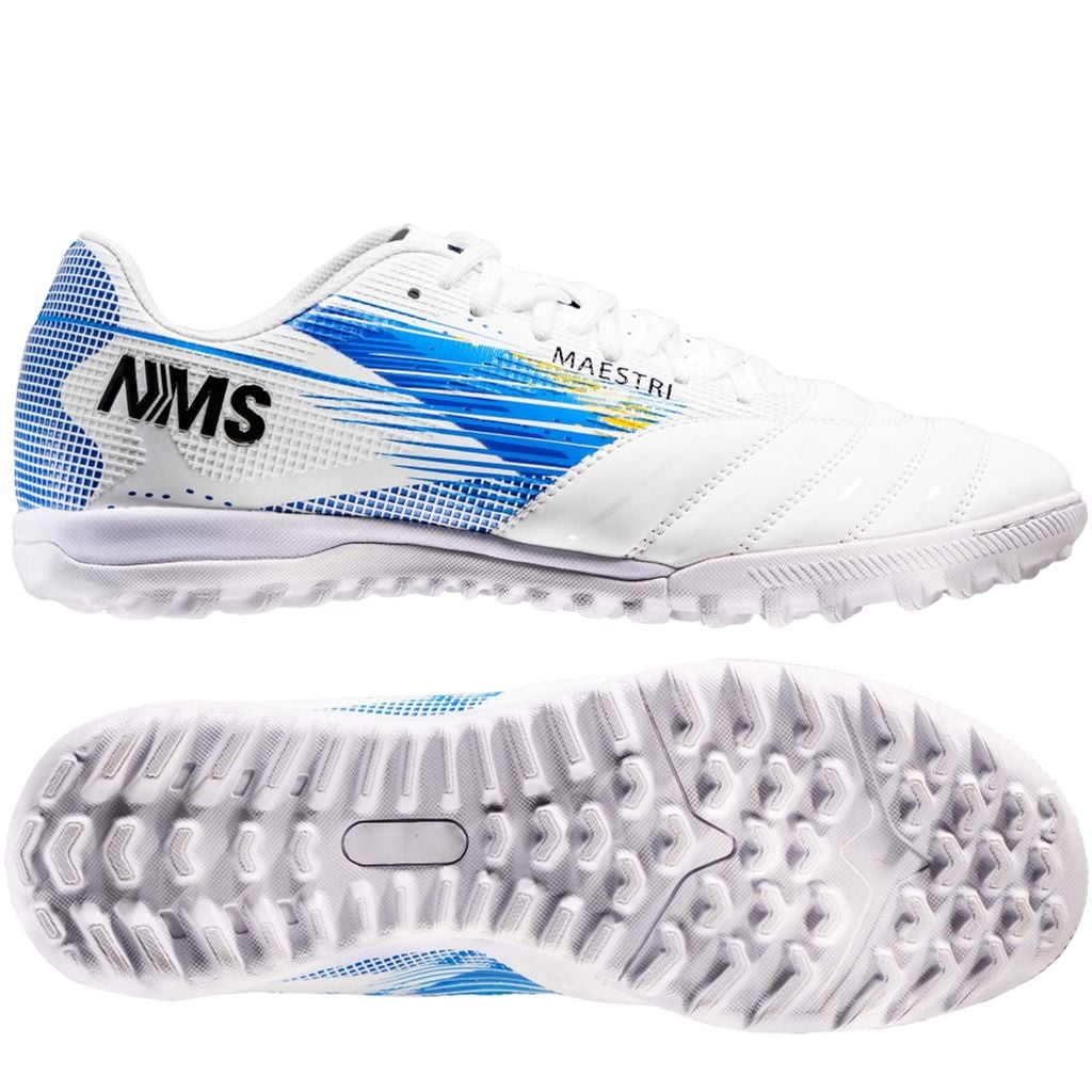 Giày đá bóng cỏ nhân tạo NMS Maestri 1.0 TF - White/Silver/Blue MAE1100