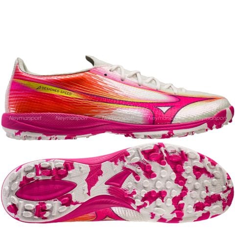 Giày đá bóng cỏ nhân tạo Mizuno Alpha III Elite TF Blazing Flair - White/Fuchsia Purple P1GD266264