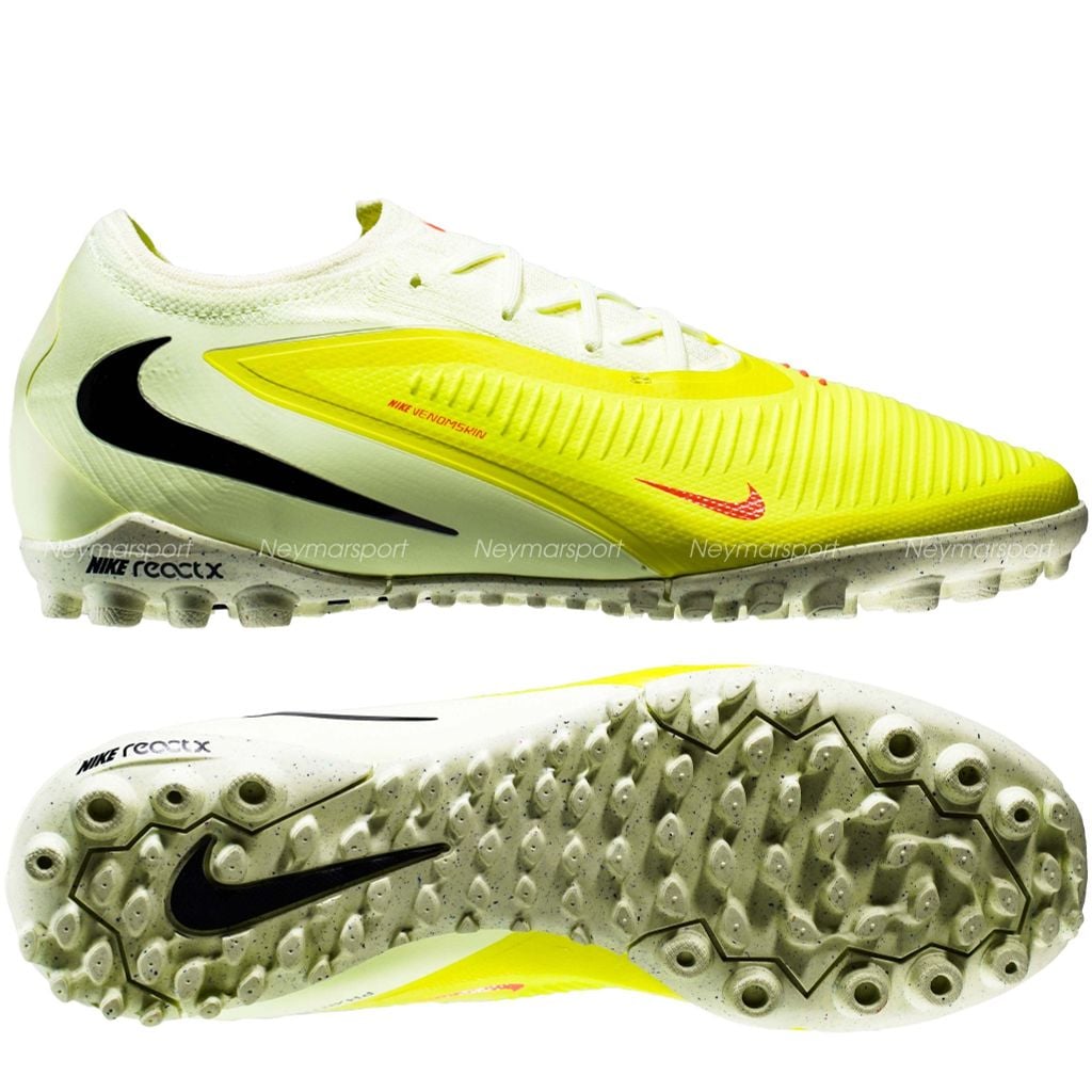 Giày đá bóng cỏ nhân tạo Nike React Phantom 6 Pro Low TF Max Voltage - Limelight/Black/Hyper Crimson HJ4123-800
