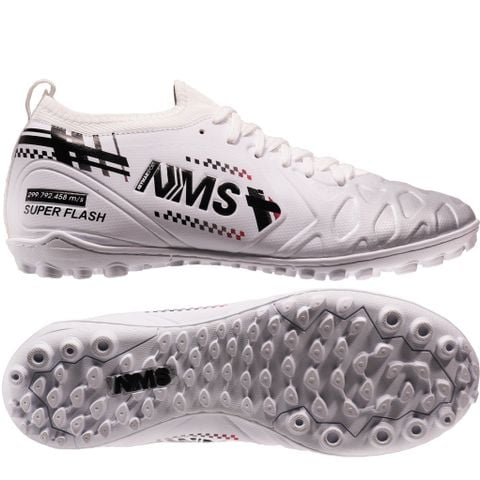 Giày đá bóng cỏ nhân tạo NMS SUPER FLASH TF - White/Black/Silver