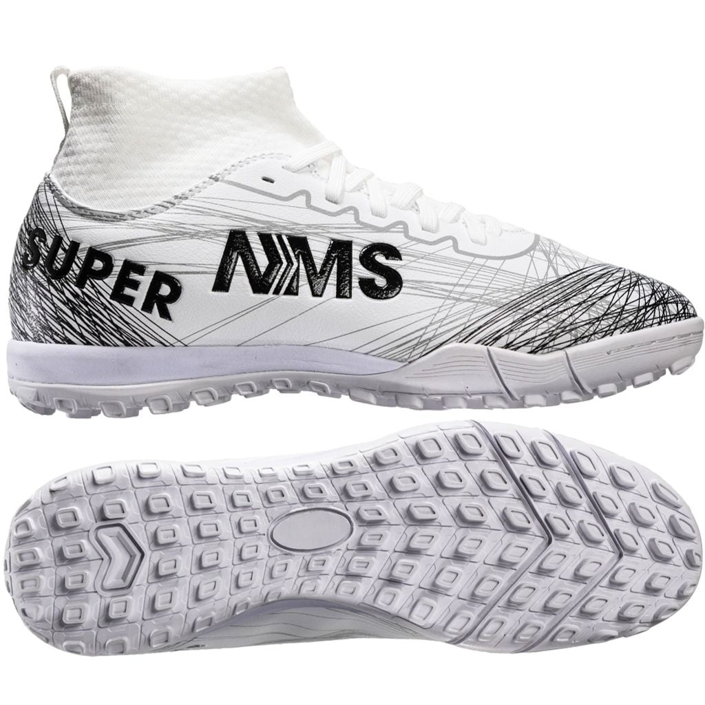 Giày đá bóng cỏ nhân tạo NMS SUPER SPIDER 2.0 TF - White/Silver/Black SUSPI2100