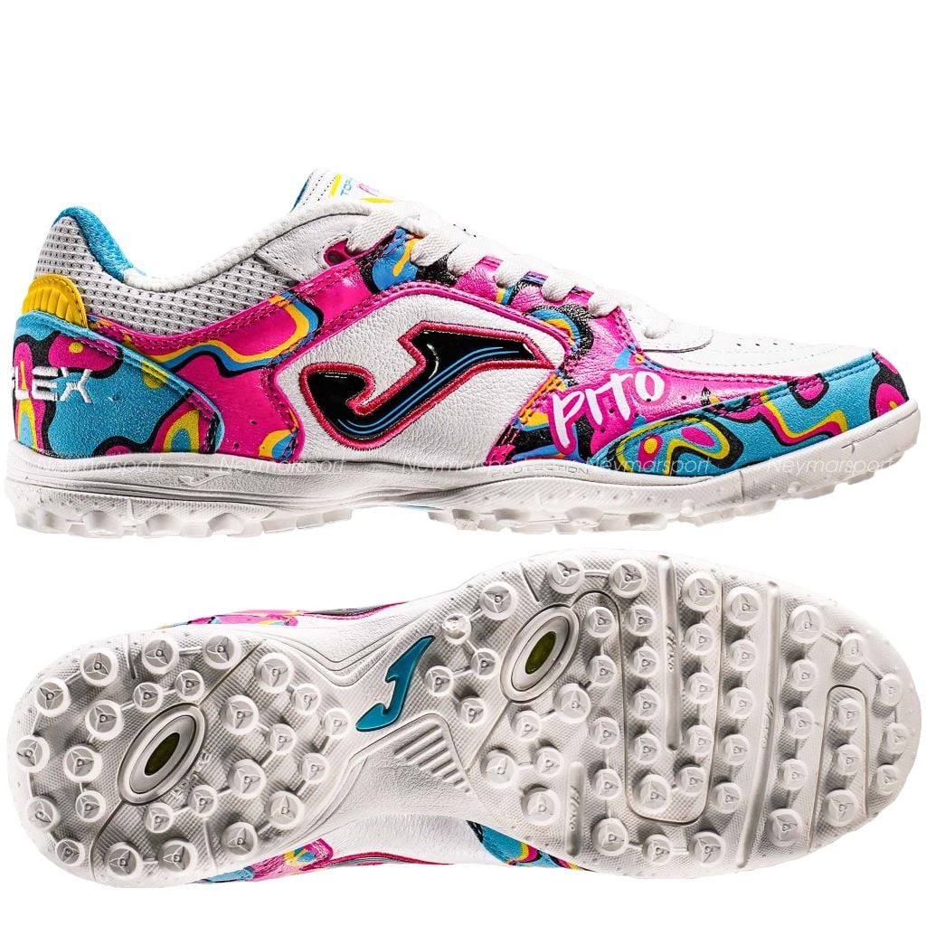 Giày đá bóng cỏ nhân tạo Joma Top Flex Pito 2462 Limited Edition TF - White Coral/Multicolor TOPW2462TF