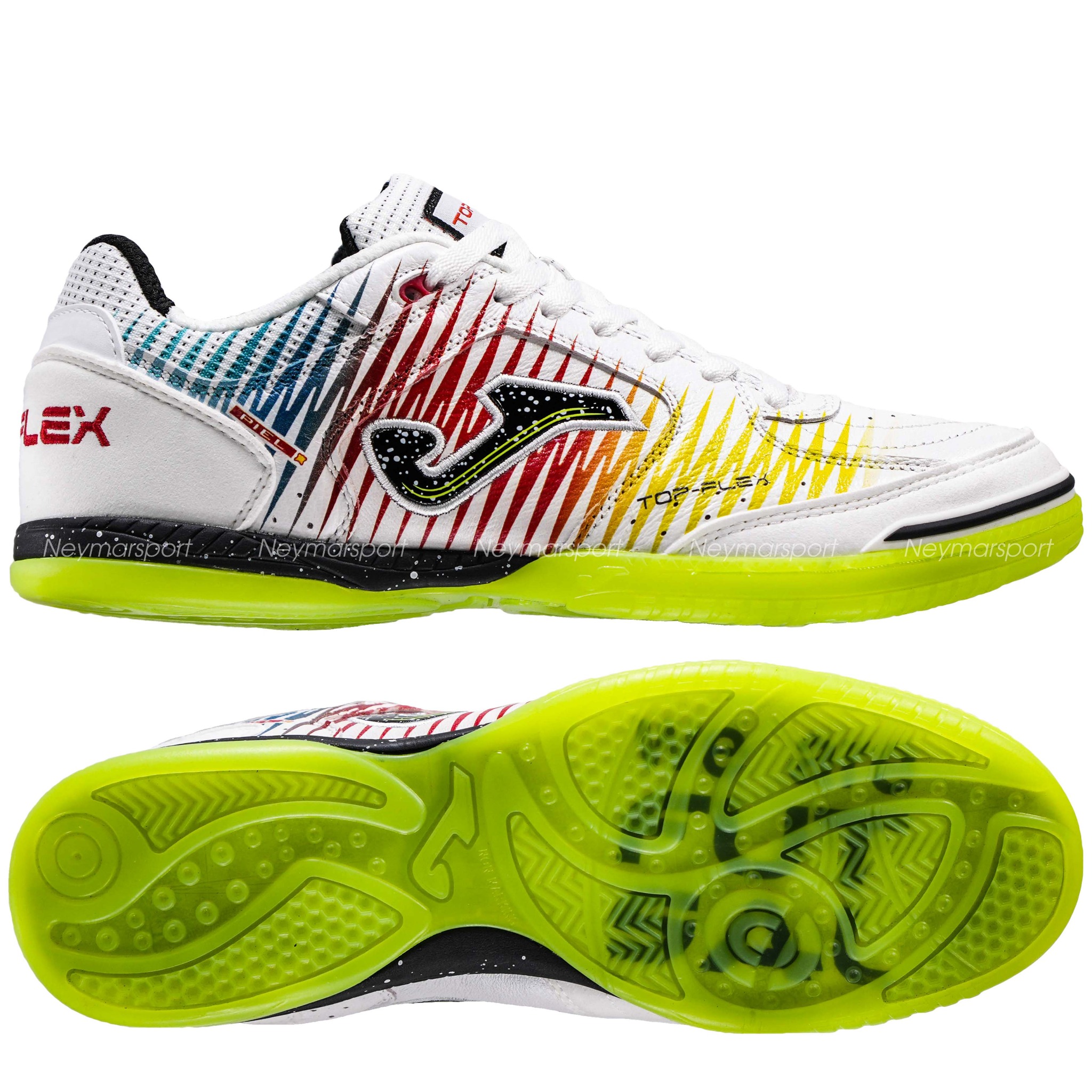 Giày đá bóng Futsal JOMA Top Flex 2576 White/Yellow/Red