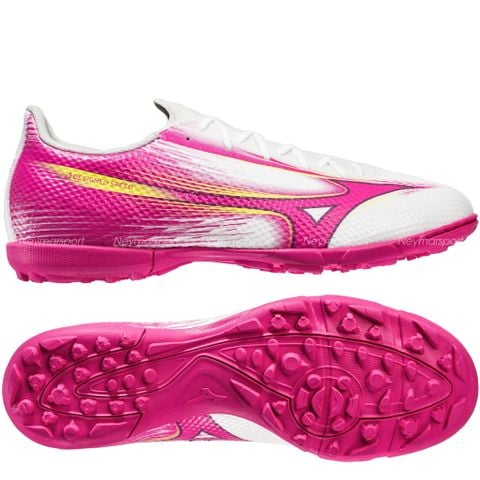 Giày đá bóng cỏ nhân tạo Mizuno Alpha III Select AS TF Blazing Flair - White/Fuchsia Purple P1GD266564