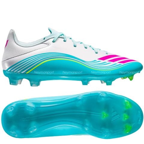 Giày đá bóng cỏ tự nhiên Adidas F50 Messi League FG - Ftwr White/Lucid Pink/Flash Aqua JQ0954