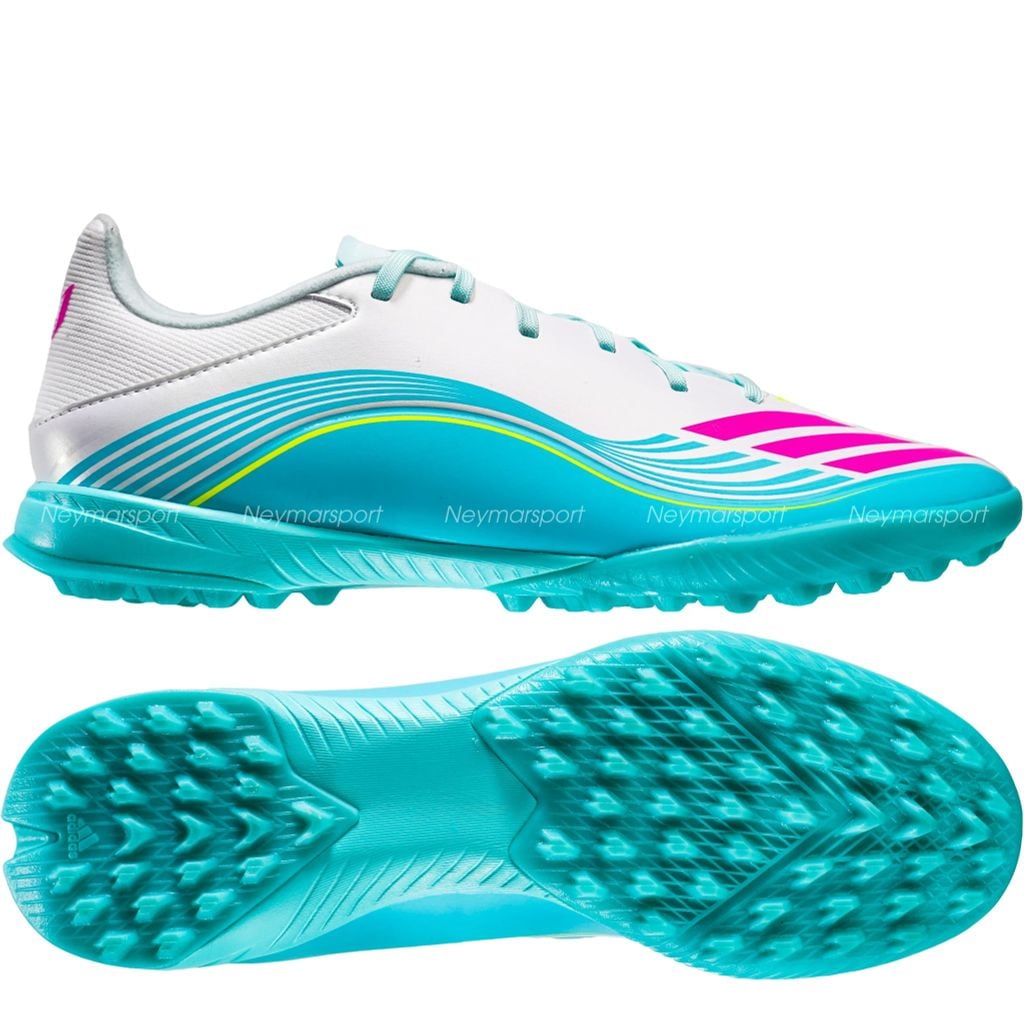 Giày đá bóng cỏ nhân tạo Adidas F50 Messi League TF - Ftwr White/Lucid Pink/Flash Aqua JQ0937