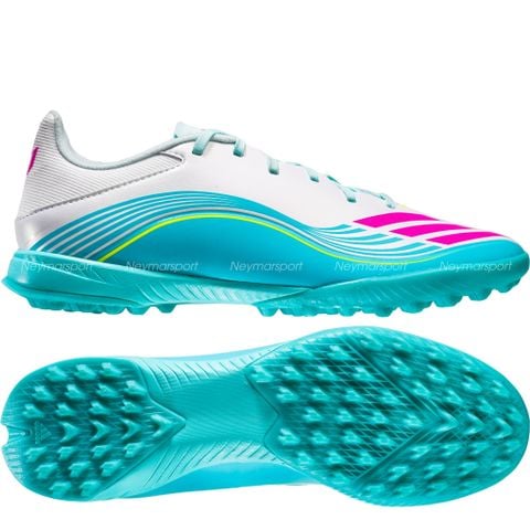 Giày đá bóng cỏ nhân tạo Adidas F50 Messi League TF - Ftwr White/Lucid Pink/Flash Aqua JQ0937