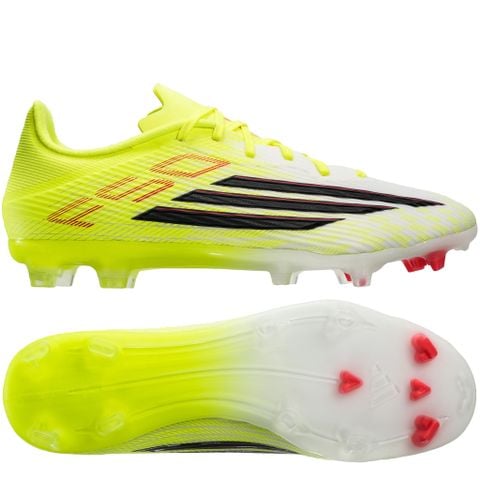 Giày đá bóng cỏ tự nhiên adidas F50 League FG Born For Goals - Core Black/Iron Metallic/Lucid Lemon JR8995