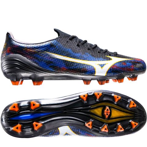 Giày đá bóng cỏ tự nhiên Mizuno Alpha III Made in Japan FG - Pulse Black/Ancient Water/White P1GA266001