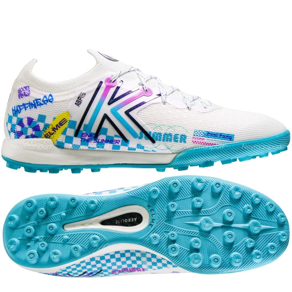 Giày đá bóng cỏ nhân tạo Kelme 5.0 TF - White/Royal Blue 9521ZX1324-104