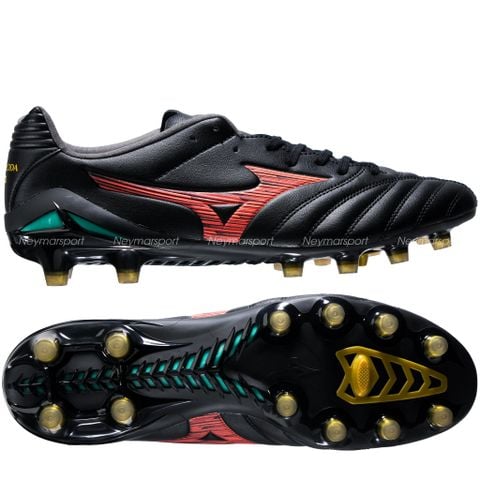 Giày đá bóng cỏ tự nhiên Mizuno Monarcida Neo III PRO FG Bright Black - Black/Red